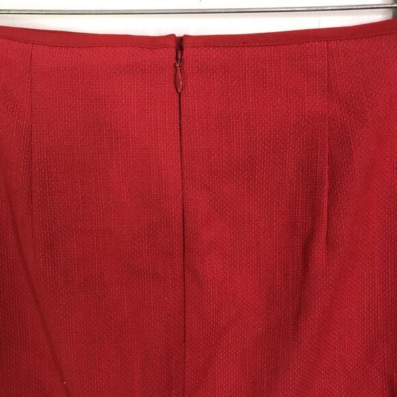 Ann Taylor Skirt Womens Size 8 Red Fringe Pencil Career Statement Office - Picture 6 of 9
